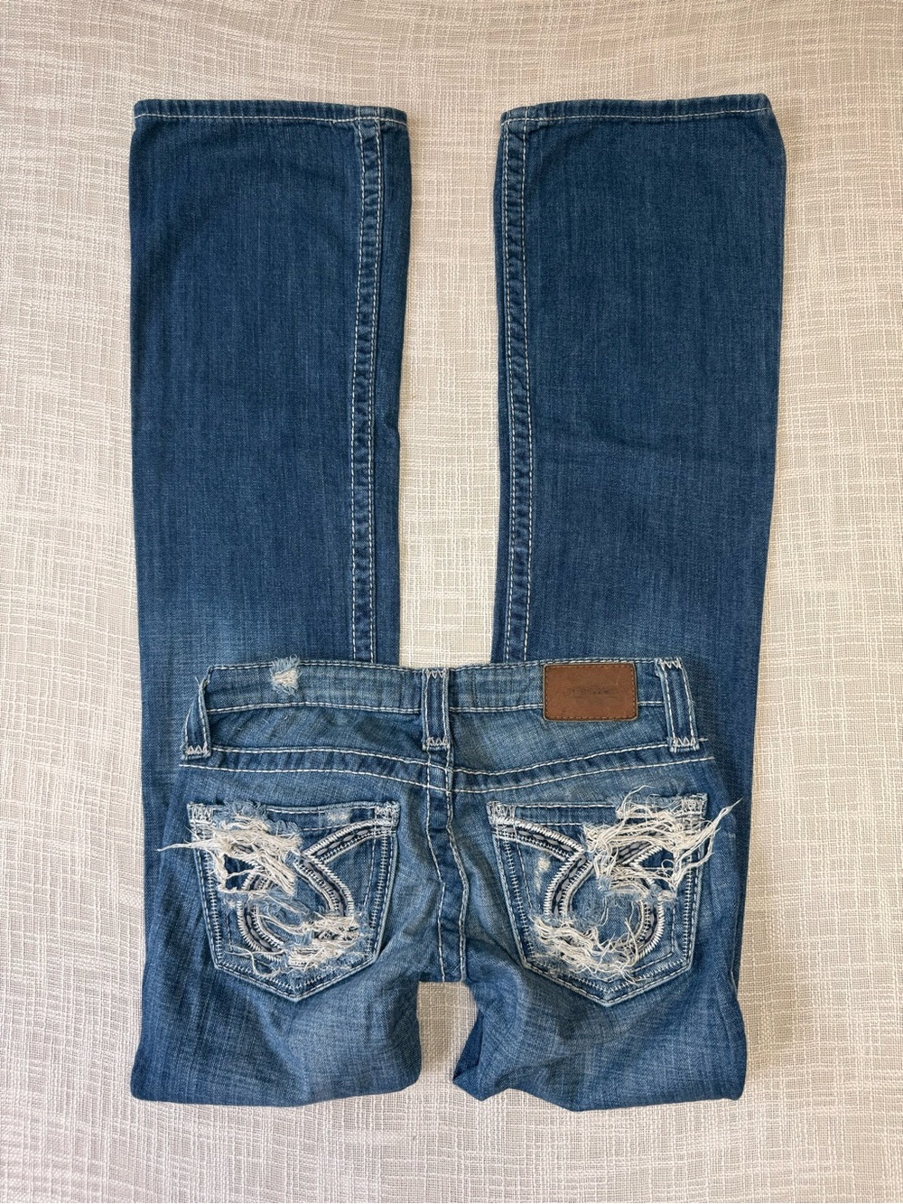 Big Star Liv Boot Size 24L Low Rise Flare Jeans Y2K Distressed